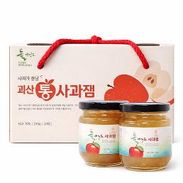 [2026명절쿠폰상품][감사한농장]들애지음 직접만든사과잼 선물세트 (210g X 2병) 